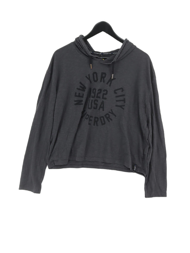 Superdry Women's Hoodie XL Grey Cotton with Polyester
