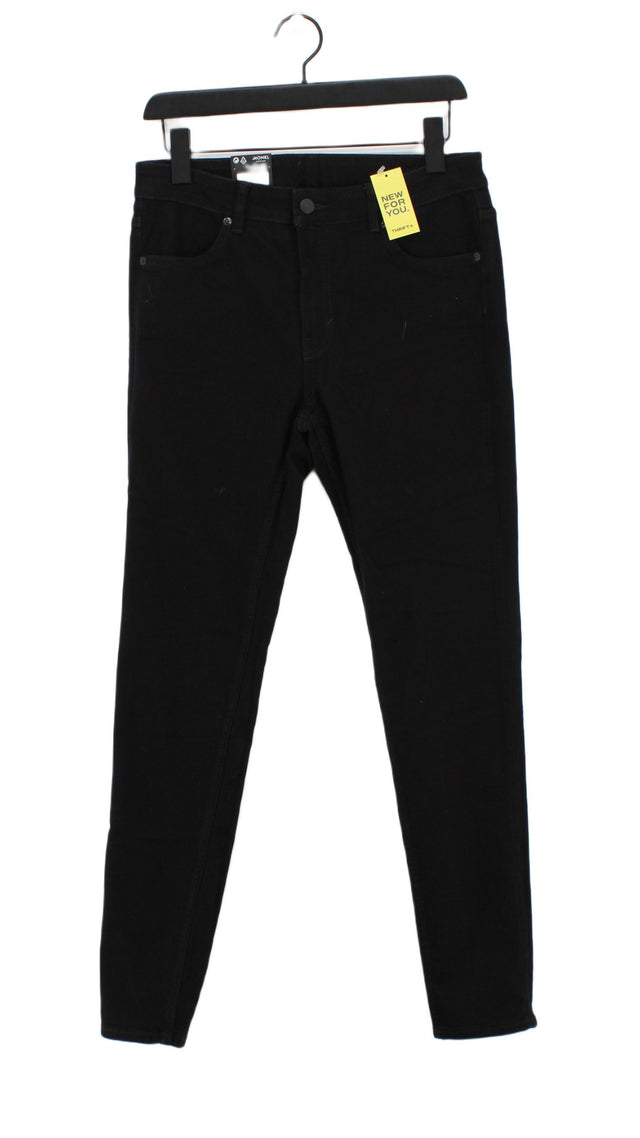 Monki Women's Jeans W 31 in Black Cotton with Elastane, Polyester