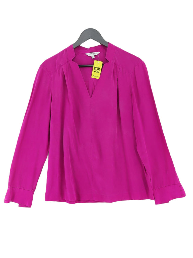 L.K. Bennett Women's Blouse UK 14 Purple 100% Silk