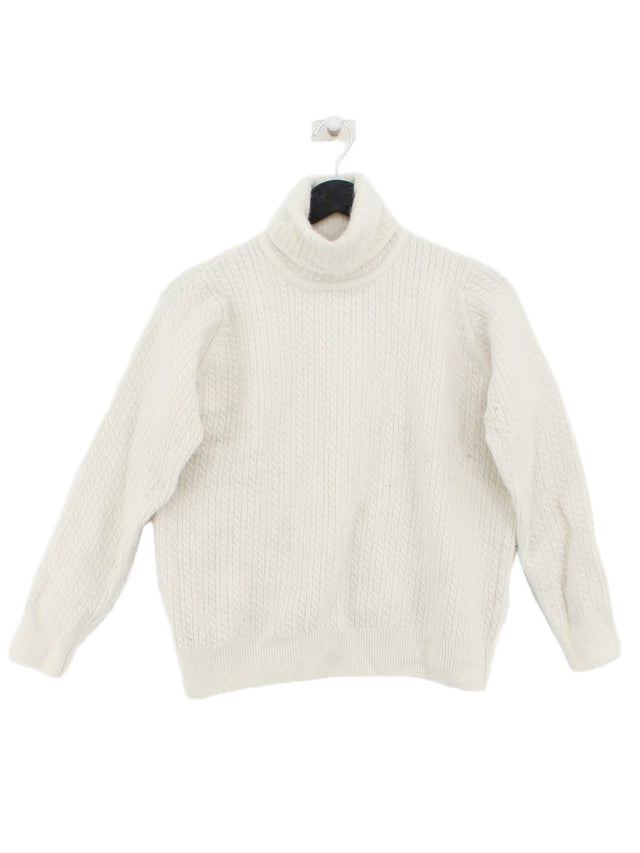 House Of Bruar Women's Jumper M White Wool with Angora