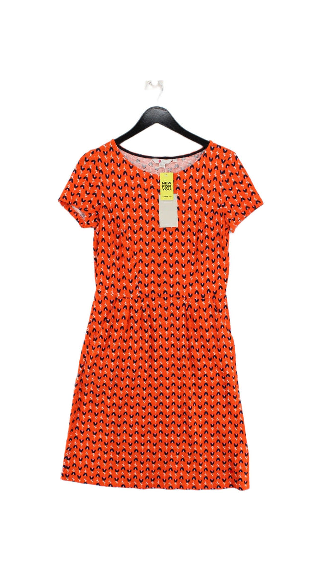 Boden Women's Midi Dress UK 10 Orange 100% Cotton