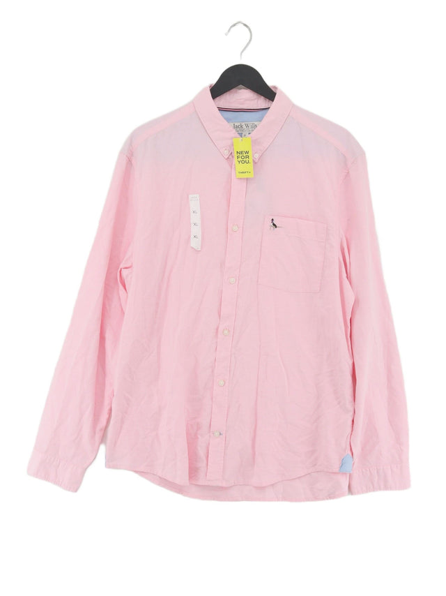 Jack Wills Men's Shirt XL Pink 100% Cotton