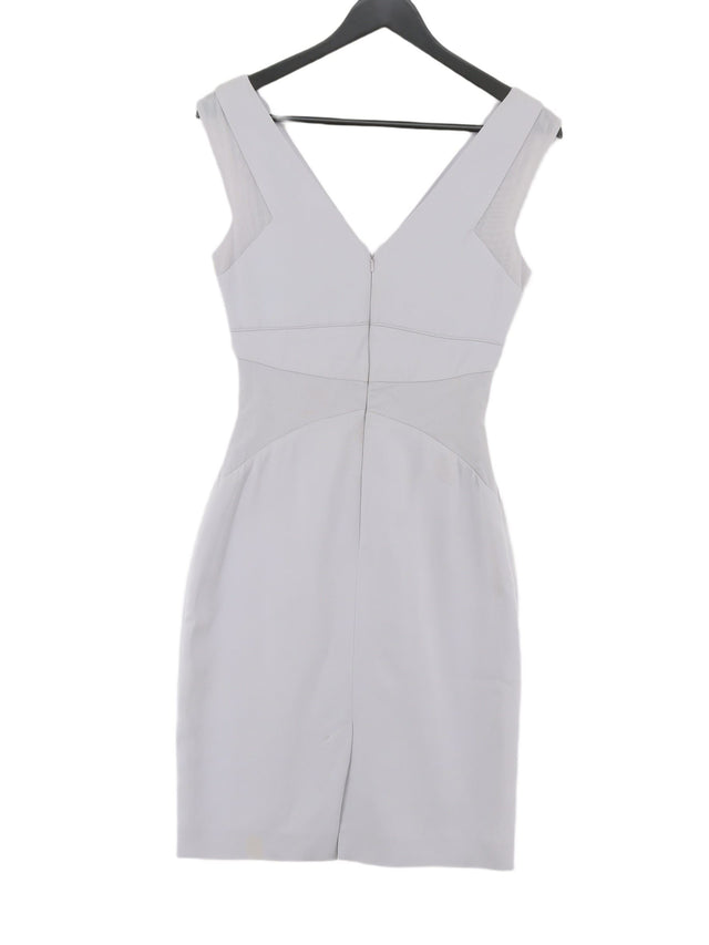 Reiss Women's Midi Dress UK 8 Grey Viscose with Elastane, Polyamide, Polyester
