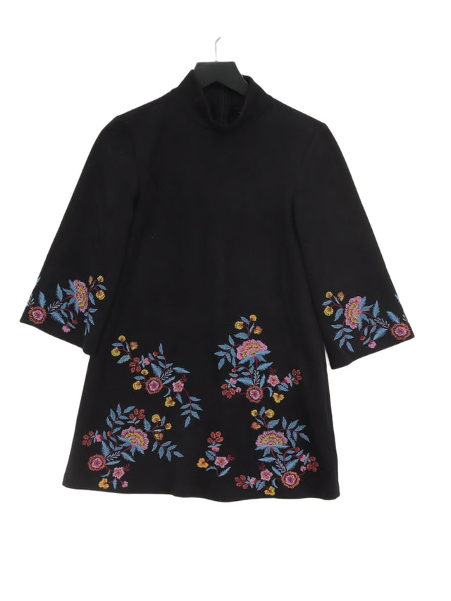Zara Women's Midi Dress XS Black Elastane with Polyester