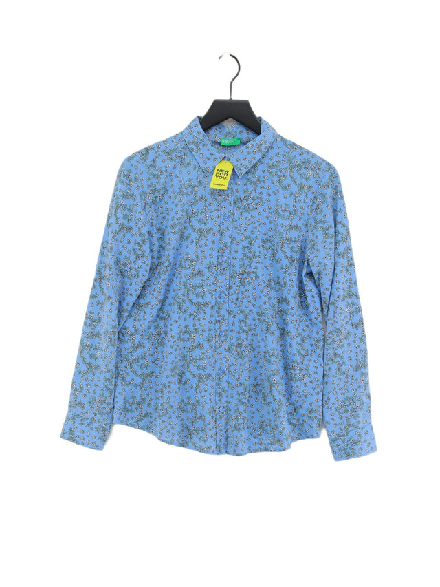 United Colors Of Benetton Men's Shirt M Blue 100% Cotton