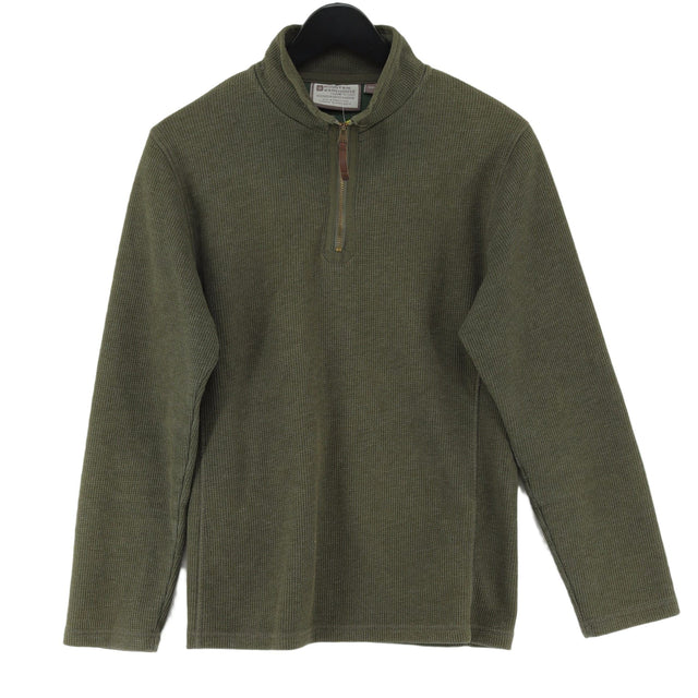 Mountain Warehouse Men's Hoodie S Green Cotton with Polyester