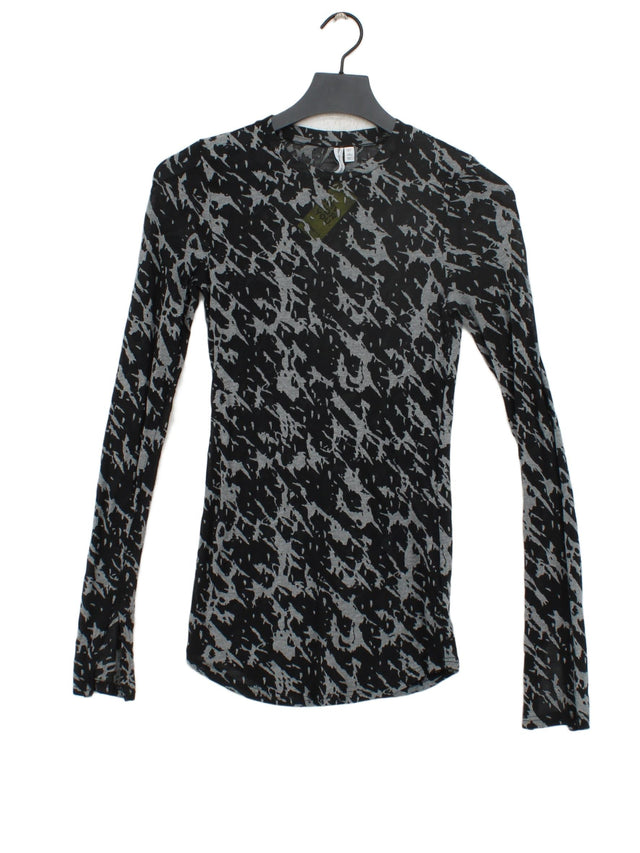 & Other Stories Women's Top UK 10 Black Polyester with Cotton