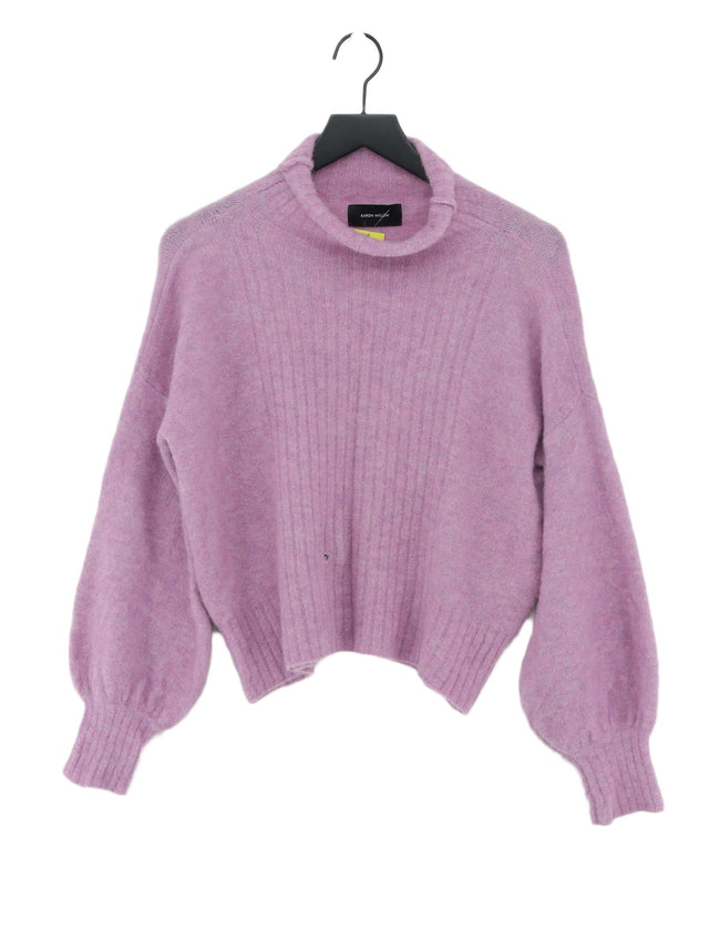 Karen Millen Women's Jumper M Purple Polyamide with Elastane, Wool