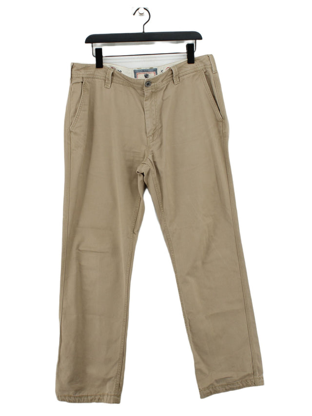 FatFace Men's Trousers W 36 in Cream 100% Cotton