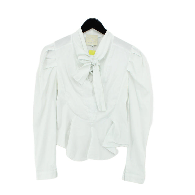 Arrogant Cat Women's Blouse M White Cotton with Nylon