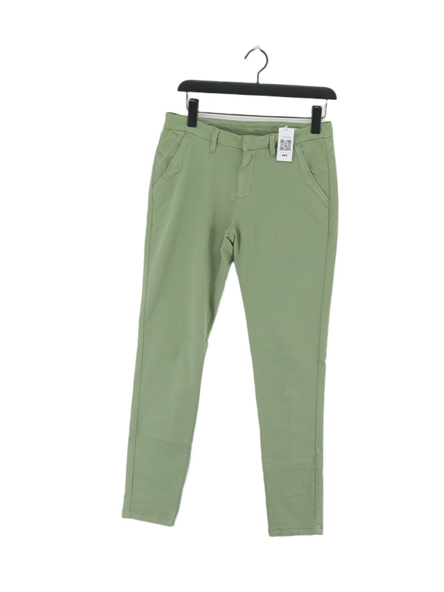Reiko Women's Suit Trousers W 28 in Green Cotton with Elastane