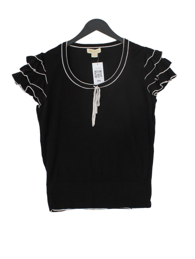 Monsoon Women's T-Shirt UK 12 Black 100% Cotton