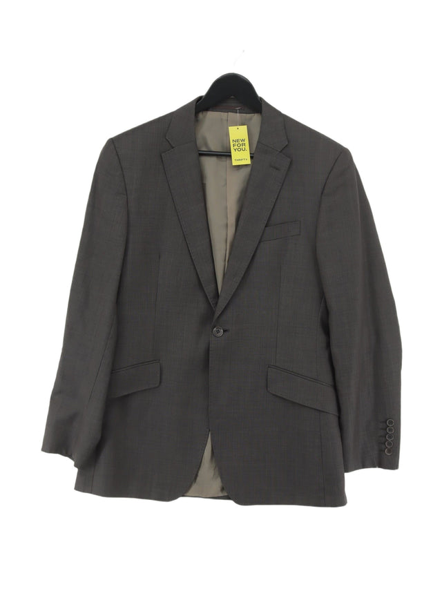 Tom English Men's Blazer Chest: 38 in Grey Wool with Polyester