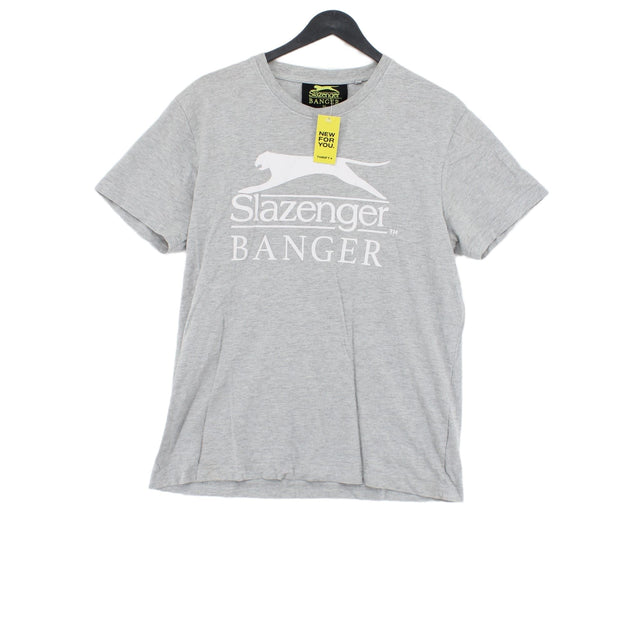 Slazenger Men's T-Shirt M Grey Cotton with Viscose