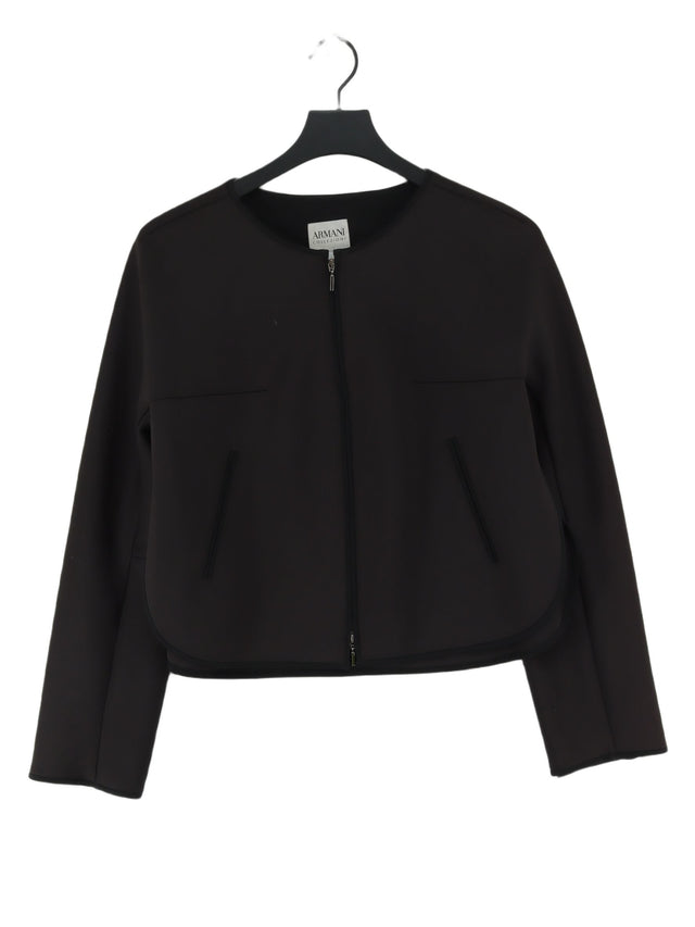 Armani Collezioni Women's Jacket UK 8 Black Polyester with Elastane