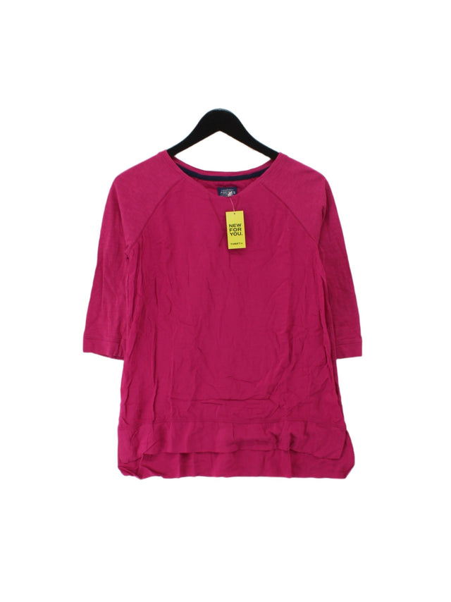 Joules Women's Top UK 12 Pink Cotton with Viscose