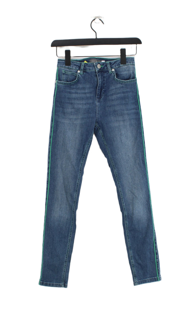 Mint Velvet Women's Jeans UK 8 Blue Cotton with Elastane, Polyester