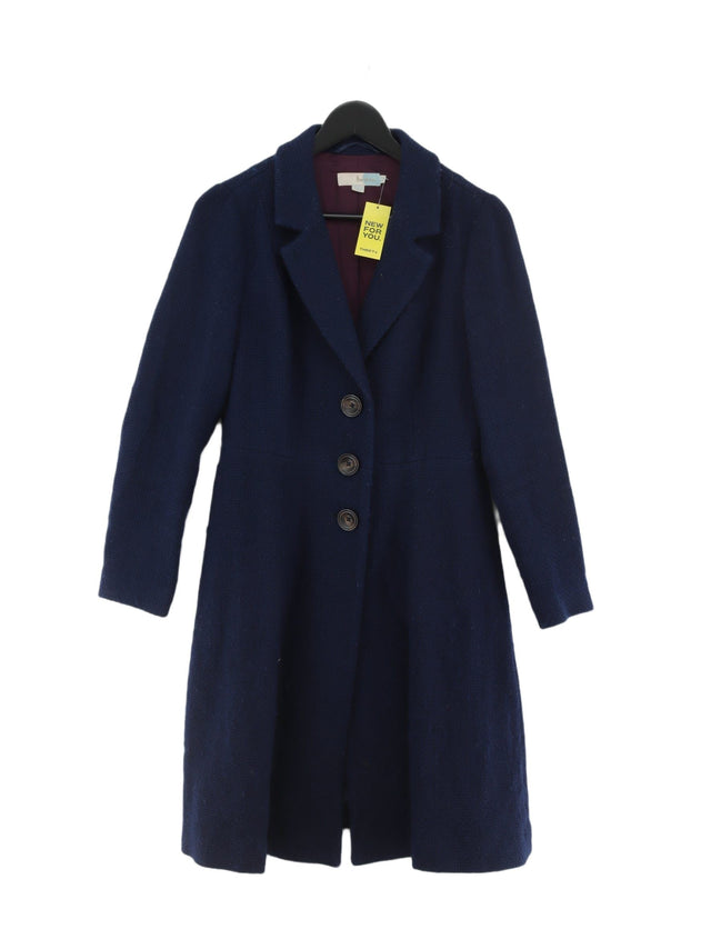 Boden Women's Coat UK 12 Blue Wool with Polyamide, Polyester