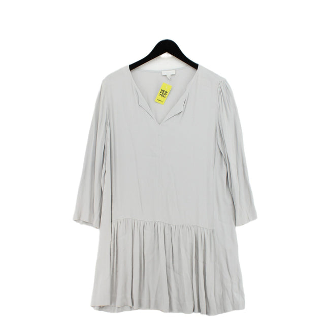 The White Company Women's Midi Dress UK 14 Grey 100% Viscose