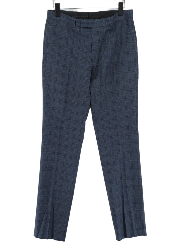 Ben Sherman Men's Suit Trousers W 32 in Blue Wool with Polyester