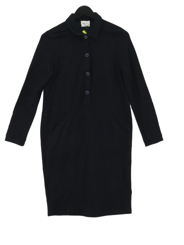 Wrap Women's Midi Dress UK 8 Black Cotton with Viscose