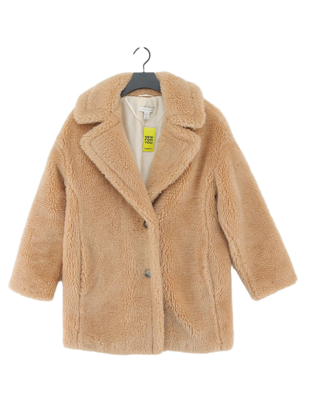 Topshop Women's Coat S Tan 100% Polyester