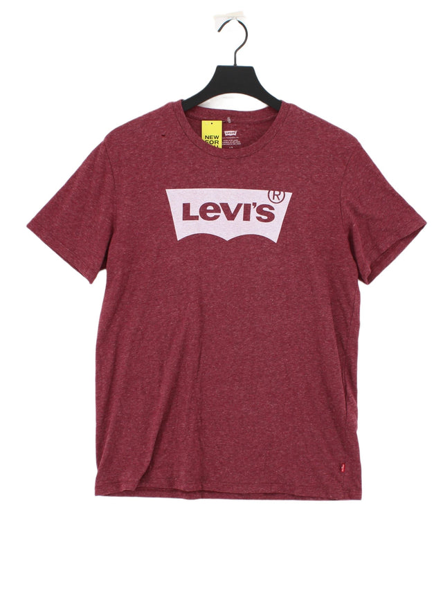 Levi’s Men's T-Shirt L Red Cotton with Polyester