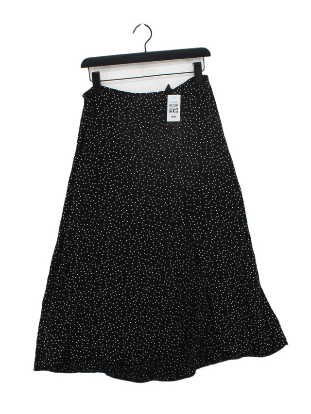 New Look Women's Midi Skirt UK 10 Black 100% Viscose