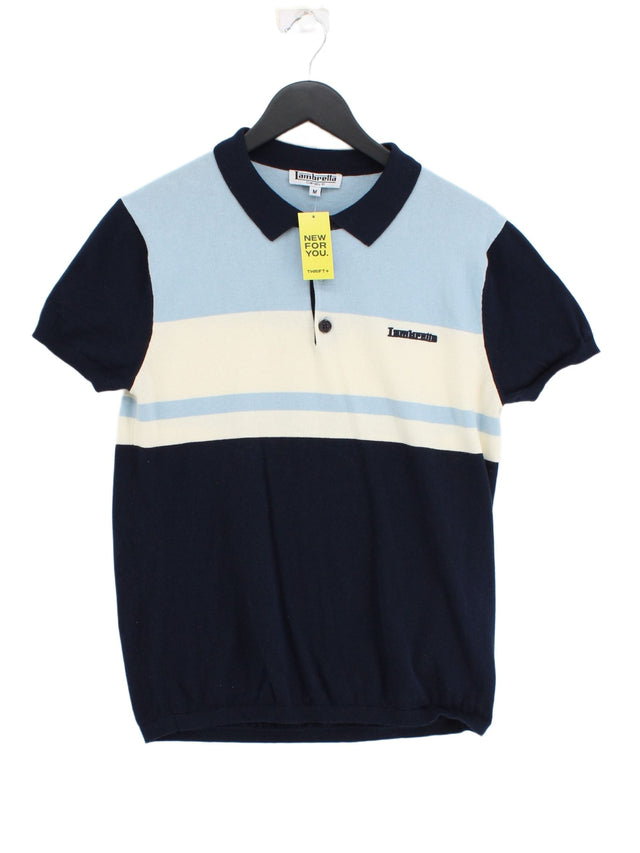 Lambretta Men's Polo M Blue 100% Cotton