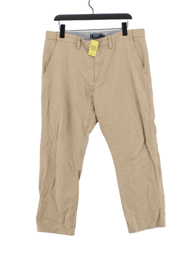 Maine Men's Trousers W 36 in Tan 100% Cotton