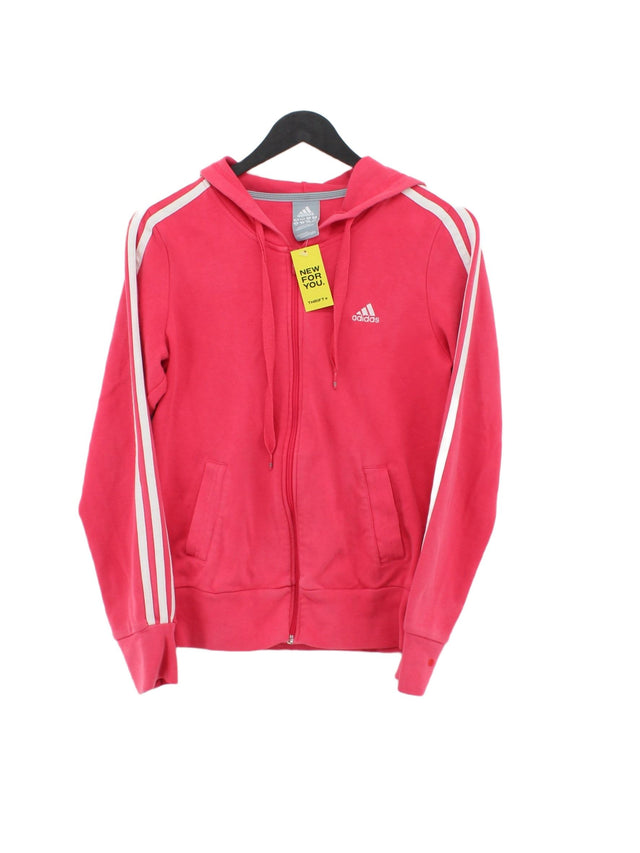 Adidas Women's Hoodie UK 12 Pink 100% Cotton