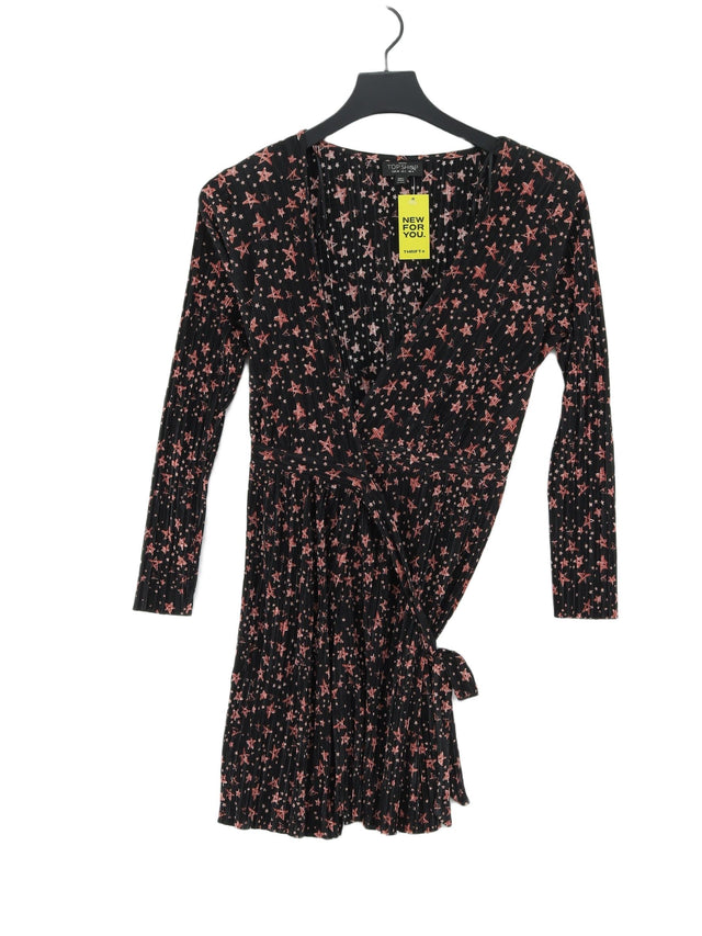 Topshop Women's Midi Dress UK 6 Black 100% Polyester