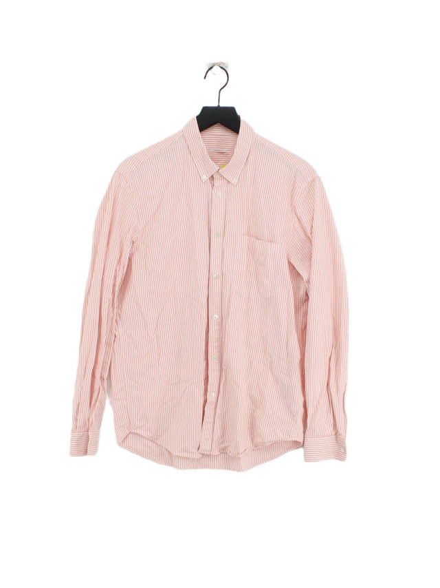 Arket Men's Shirt Chest: 42 in Pink 100% Cotton