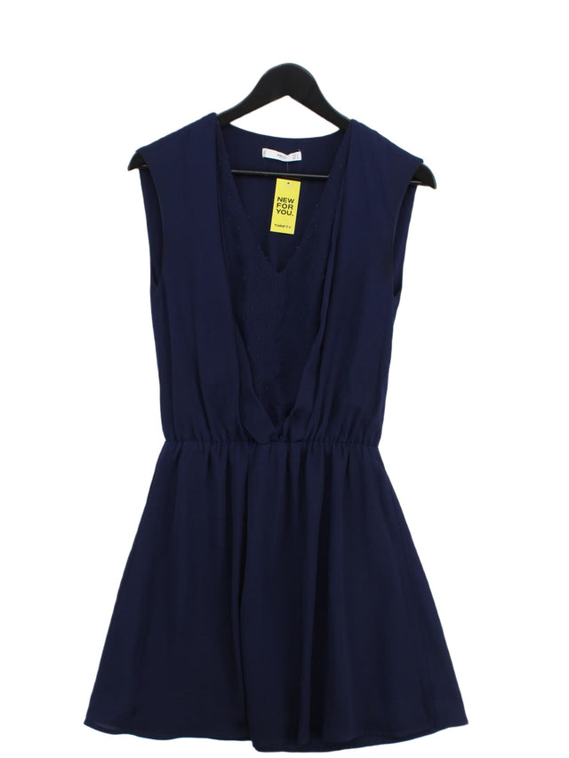 MNG Women's Midi Dress UK 8 Blue 100% Other