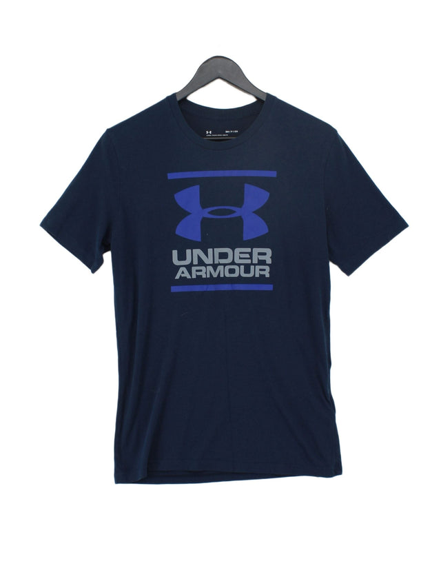 Under Armour Men's T-Shirt S Blue Cotton with Polyester