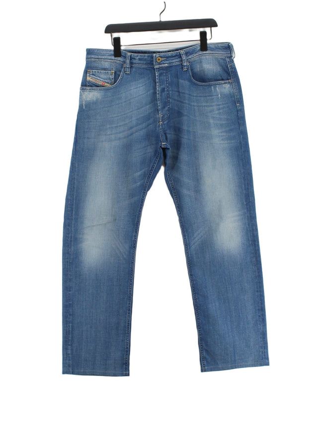 Diesel Men's Jeans W 34 in; L 32 in Blue Cotton with Elastane