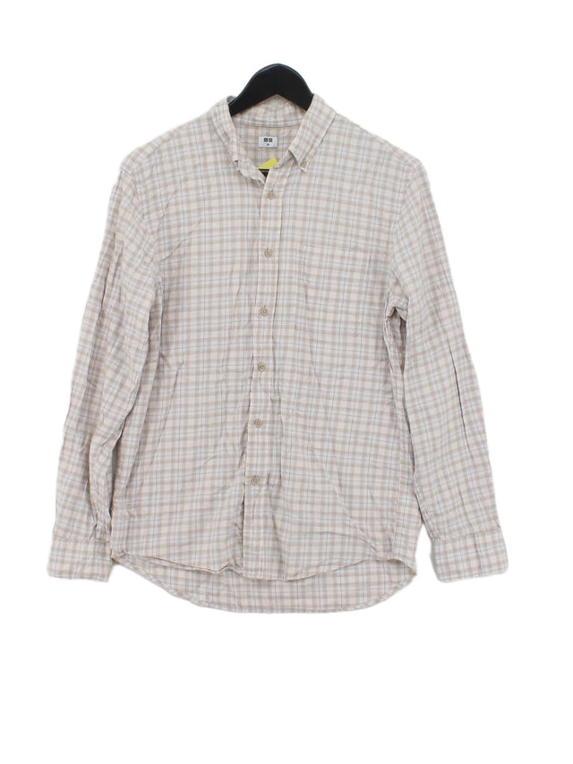 Uniqlo Men's Shirt XS Cream 100% Cotton