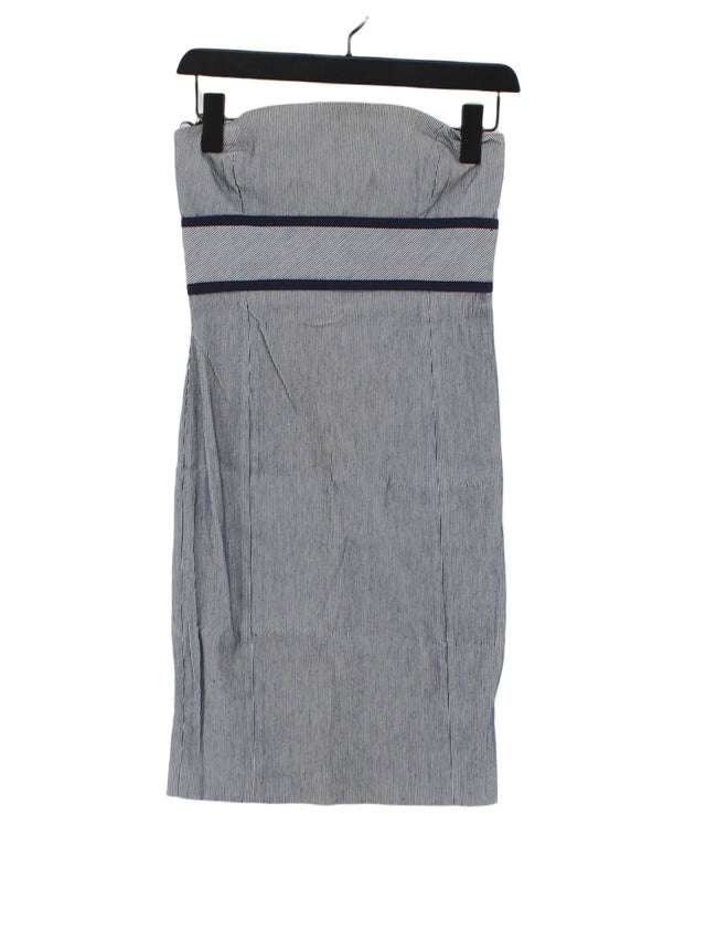 Zara Women's Midi Dress XS Blue Cotton with Elastane, Polyamide