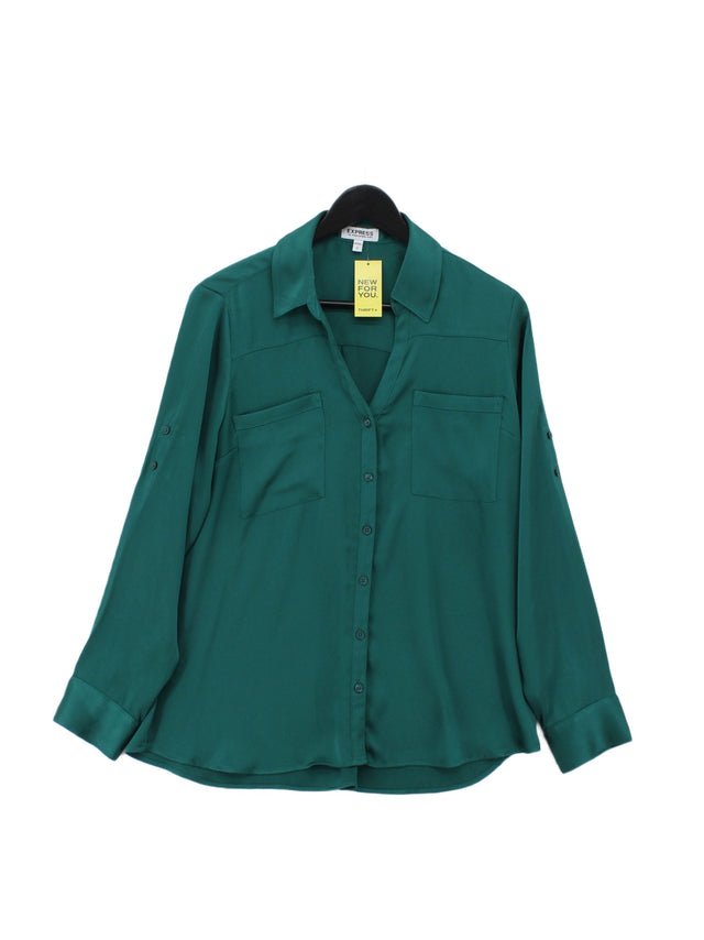 Express Women's Shirt L Green 100% Polyester