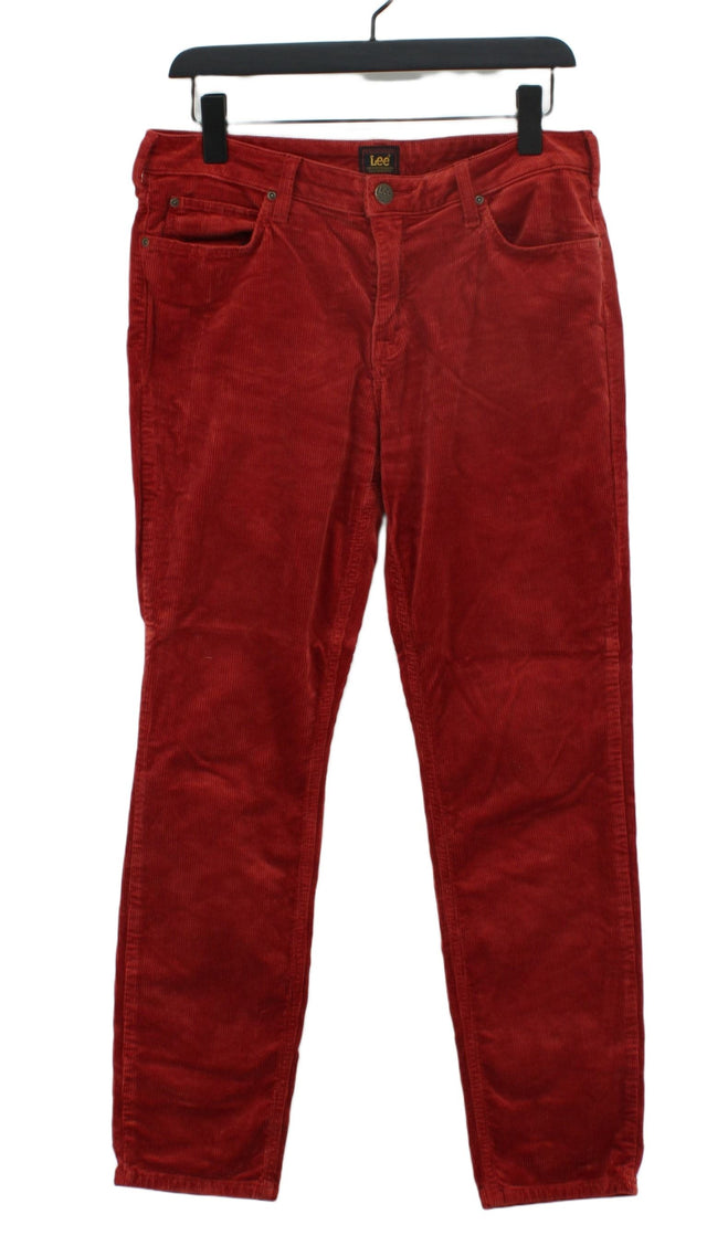 Lee Women's Trousers W 31 in; L 31 in Red Cotton with Elastane, Lyocell Modal