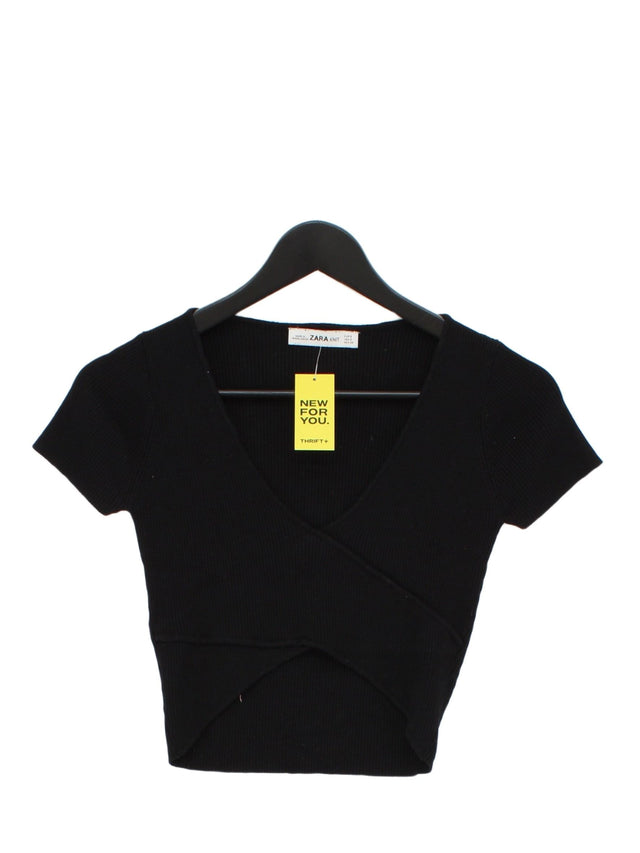 Zara Knitwear Women's Top S Black Viscose with Nylon