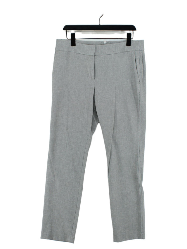 Loft Women's Suit Trousers UK 10 Grey Polyester with Elastane, Linen, Viscose