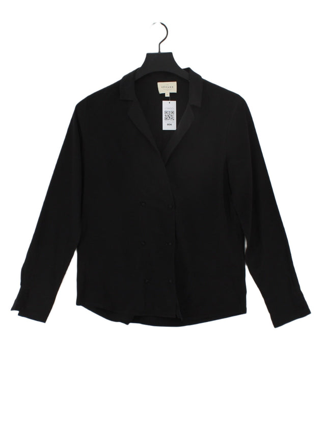 Sezane Women's Blouse UK 8 Black 100% Silk