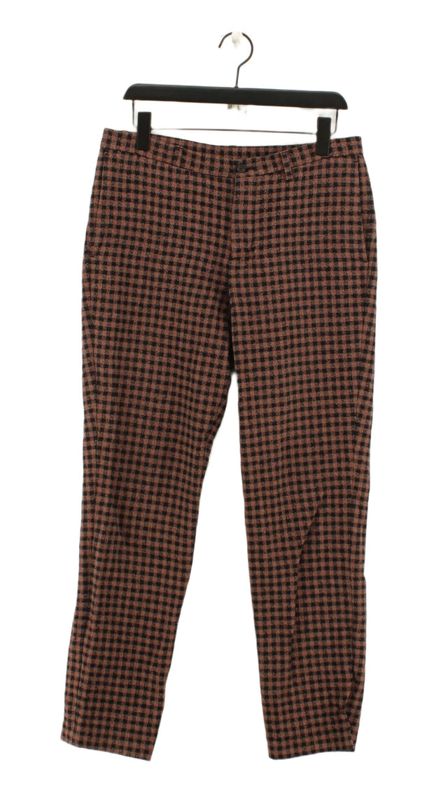 Zara Men's Suit Trousers W 31 in Orange 100% Cotton
