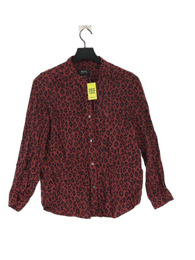 A.P.C. Women's Shirt UK 8 Red 100% Viscose