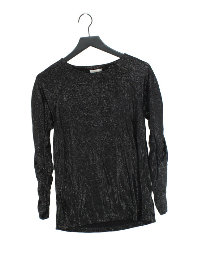 Modern Rarity Women's Top UK 10 Black Viscose with Other