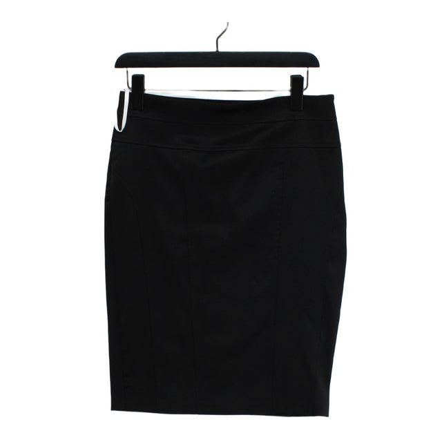 Jane Norman Women's Midi Skirt UK 10 Black Polyester with Spandex