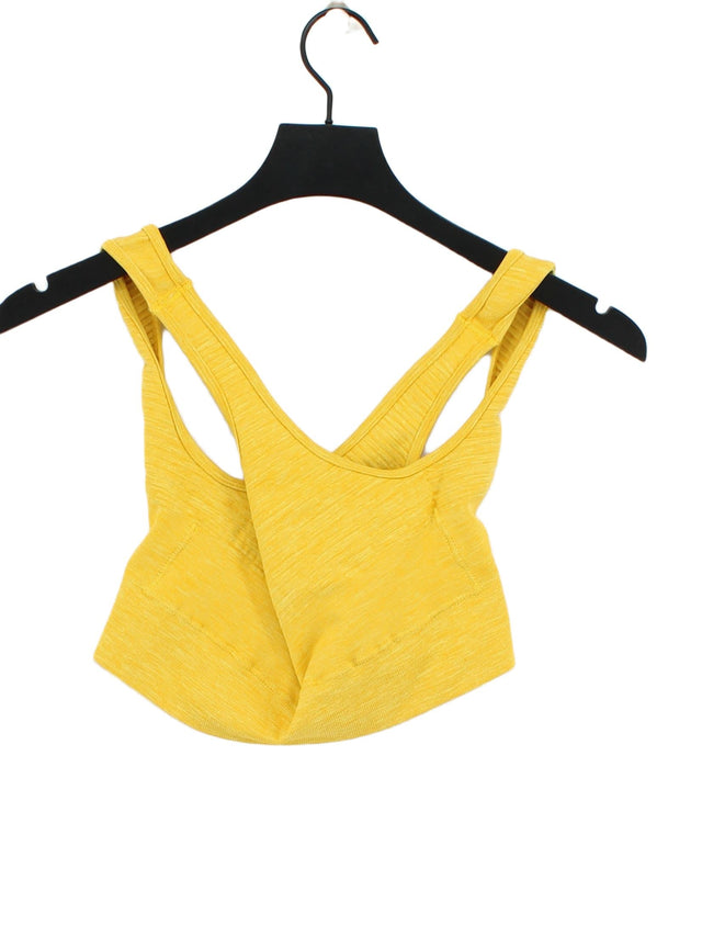 Alphalete Women's T-Shirt S Yellow Polyamide with Elastane, Polyester