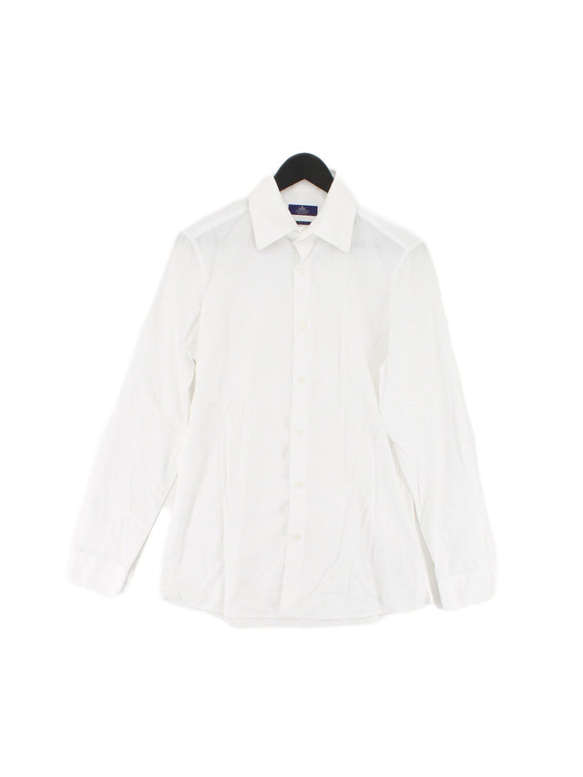 Next Men's Shirt Collar: 15.5 in White 100% Cotton