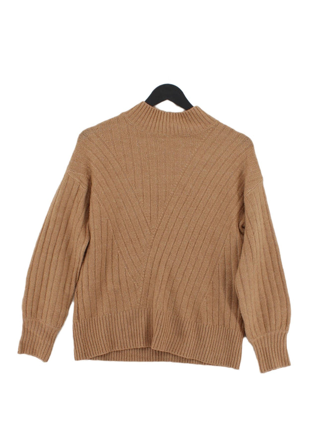 Warehouse Women's Jumper UK 6 Brown Acrylic with Elastane, Polyester